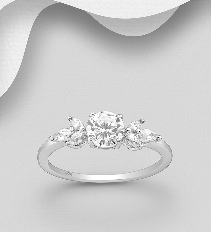 701-22290 - Wholesale 925 Sterling Silver Ring Decorated with CZ Simulated Diamonds