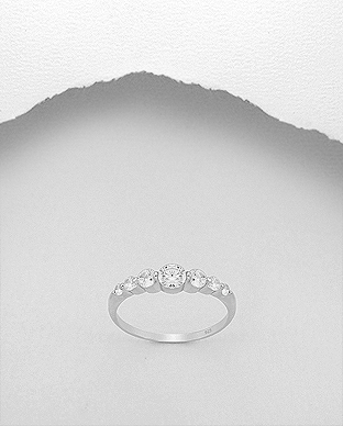 701-22514 - Wholesale 925 Sterling Silver Ring Decorated with CZ Simulated Diamonds