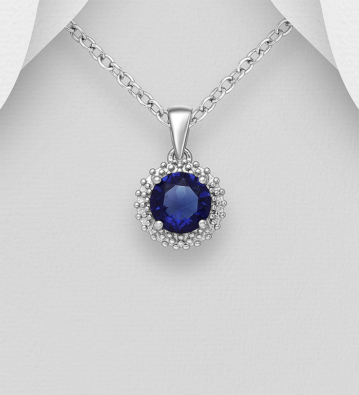 701-23797 - Wholesale 925 Sterling Silver Pendant Decorated with CZ Simulated Diamonds