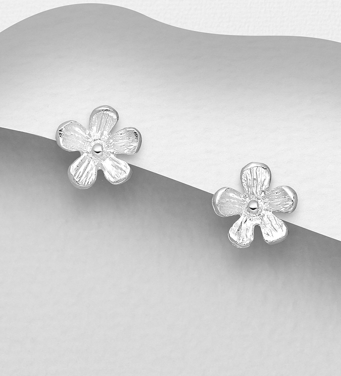 706-10317 - Wholesale 925 Sterling Silver Flower Push-Back Earrings