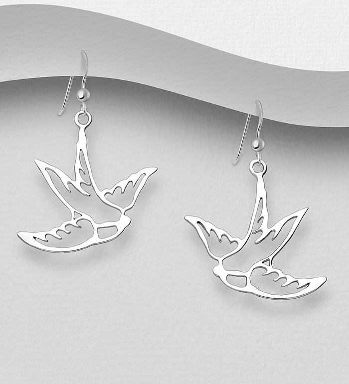 706-1125 - Wholesale 925 Sterling Silver Bird Hook Earrings