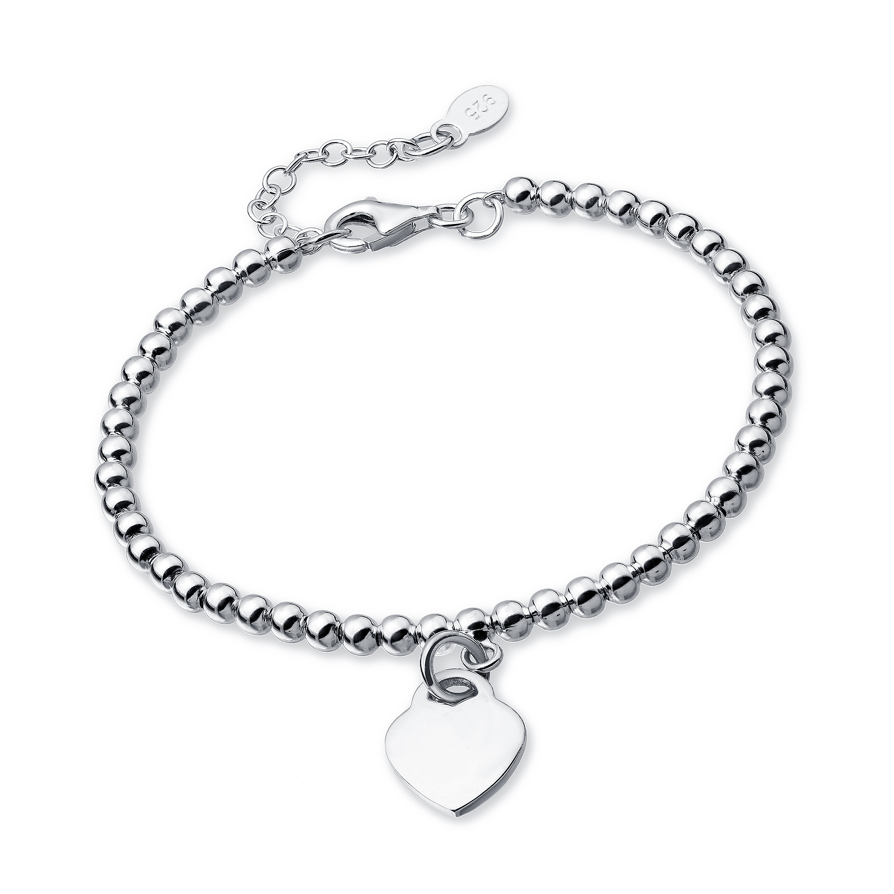 706-12362K - Wholesale 925 Sterling Silver Bracelet With Heart Charm