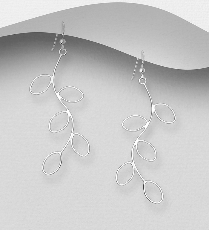 706-12575 - Wholesale 925 Sterling Silver Leaf Earrings
