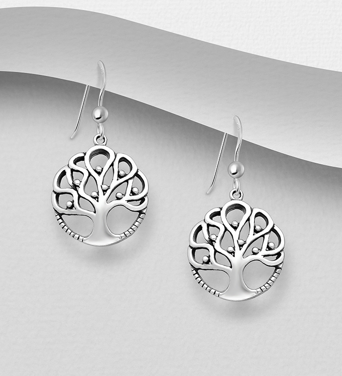 706-12604 - Wholesale 925 Sterling Silver Tree Of Life Earrings