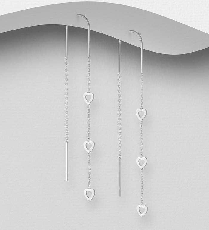 706-1267 - Wholesale 925 Sterling Silver Heart Hook Earrings