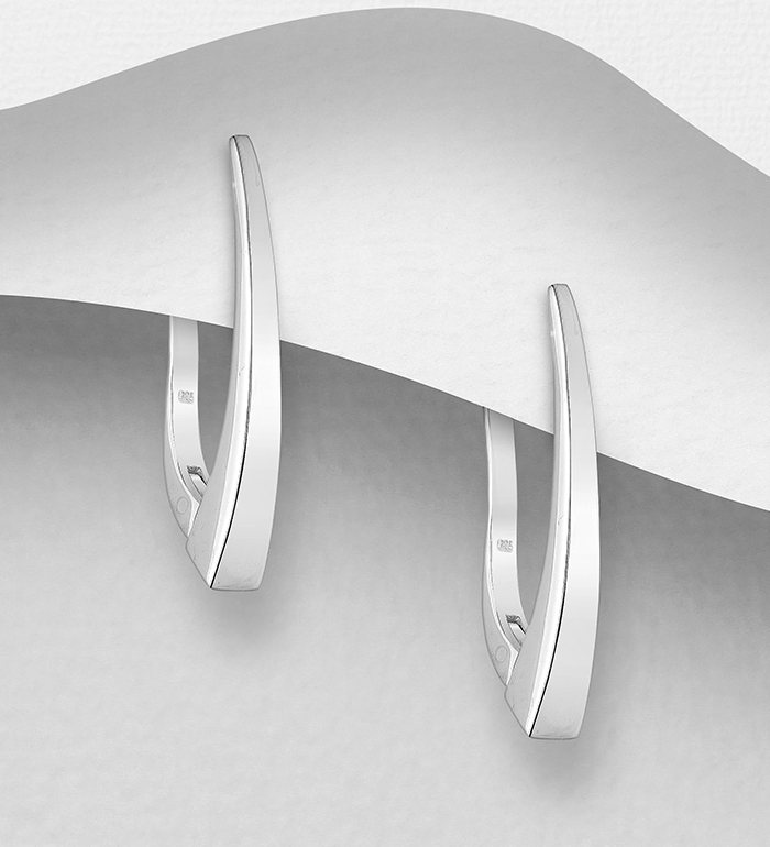 706-13021 - Wholesale 925 Sterling Silver British / Omega Lock Earrings