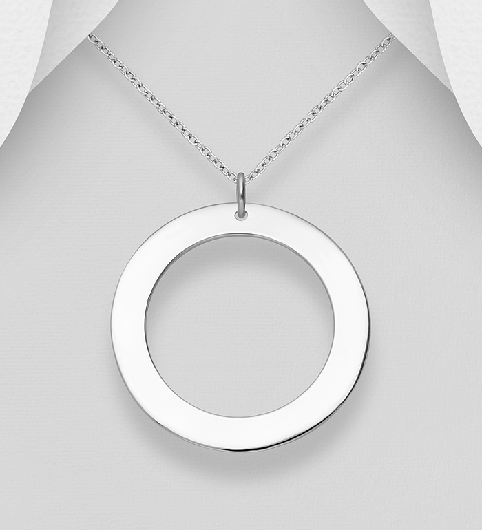 706-13114 - Wholesale 925 Sterling Silver Engravable Circle Pendant