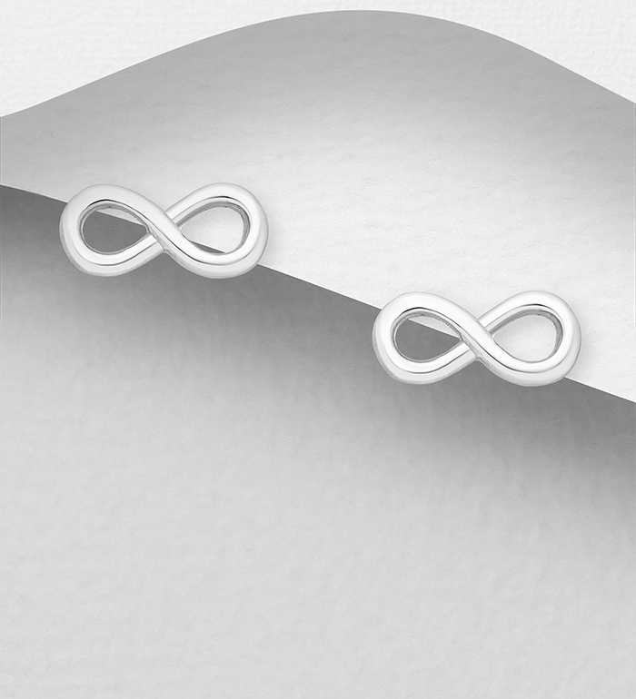 706-13457 - Wholesale 925 Sterling Silver Infinity Push-Back Earrings