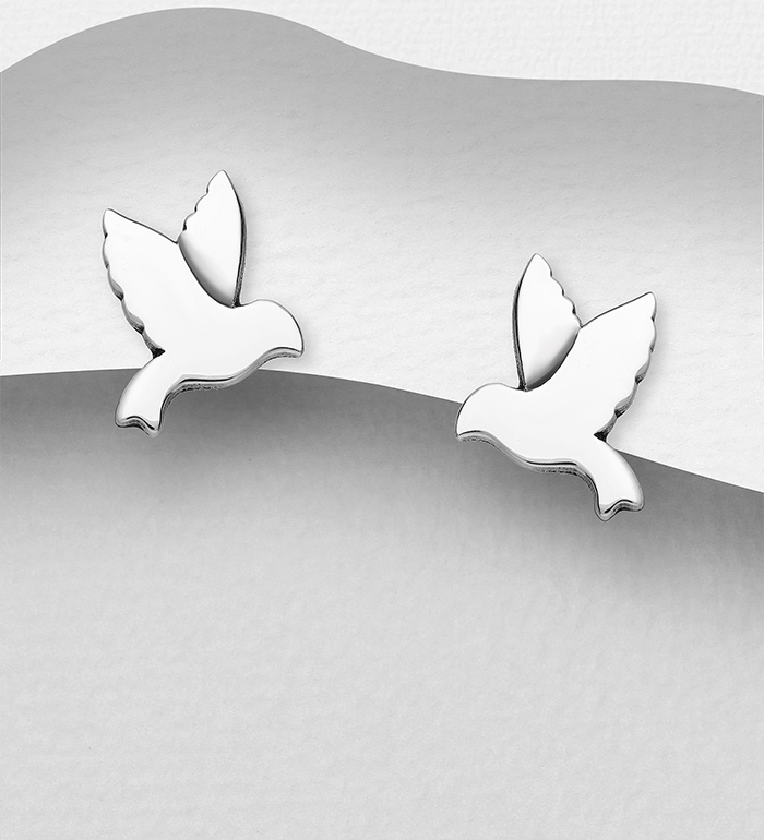 706-13730 - Wholesale 925 Sterling Silver Bird Earrings
