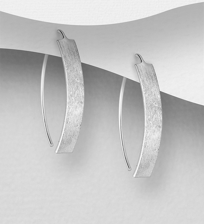 706-14291 - Wholesale 925 Sterling Silver Matte Hook Earrings