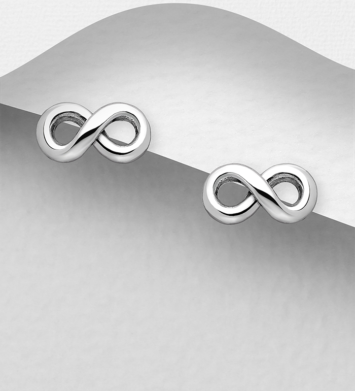 706-14567 - Wholesale 925 Sterling Silver Infinity Push-Back Earrings