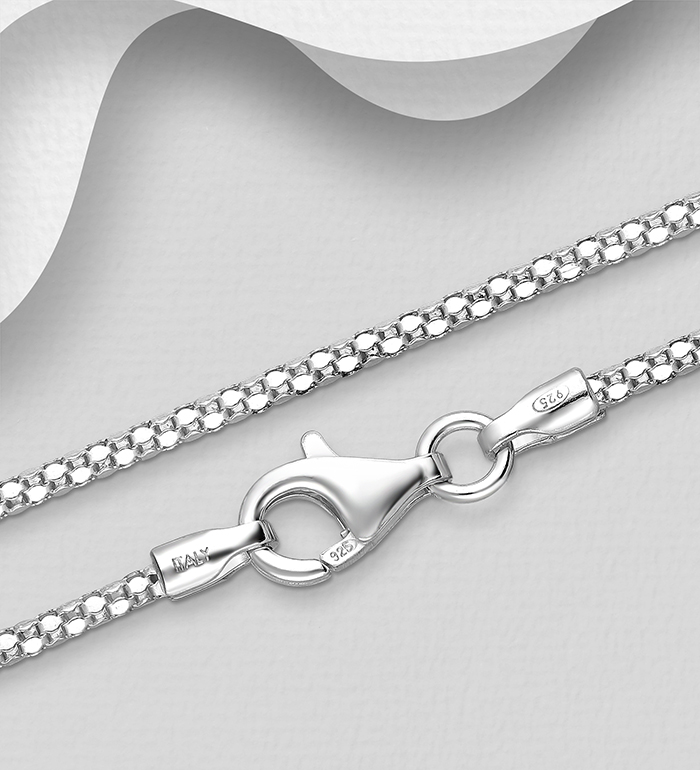 706-14661 - Italian Delight - Wholesale 925 Sterling Silver Korean Chain, 1.45 mm Wide, Made in Italy.