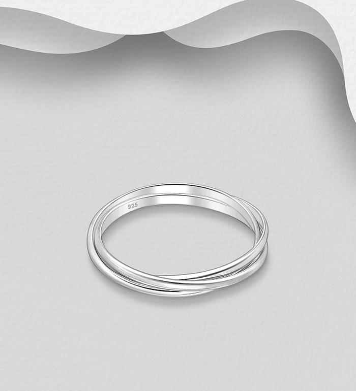 706-15080 - Wholesale 925 Sterling Silver Triple Band Ring, Russian Wedding ring