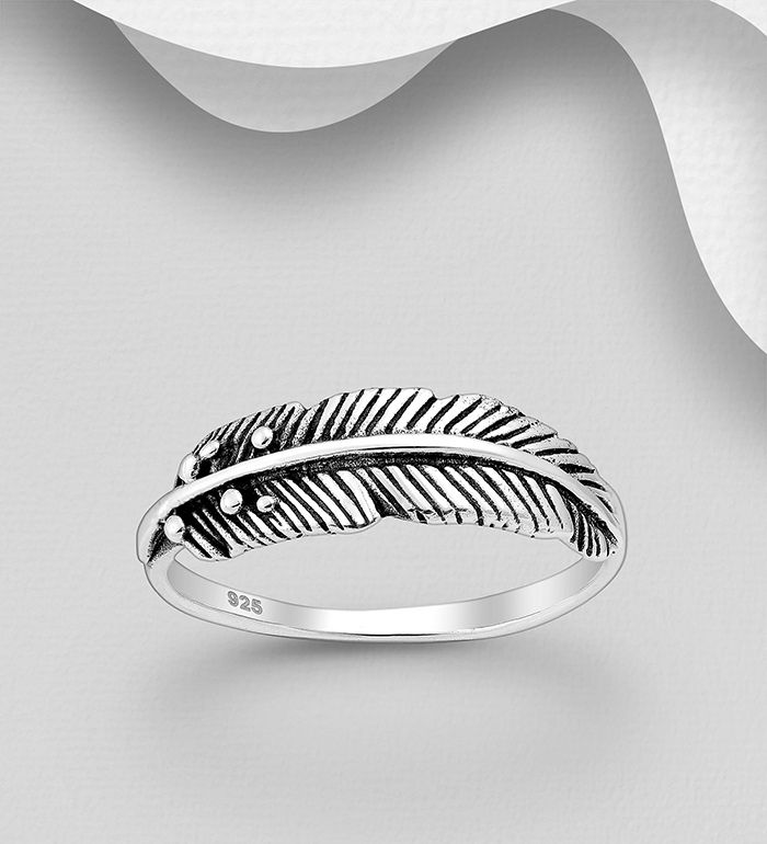 706-15456 - Wholesale 925 Sterling Silver Feather Ring