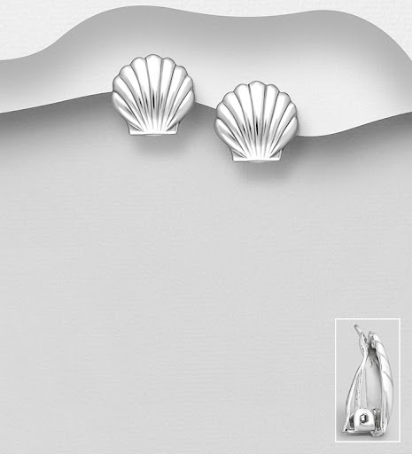 706-15846 - Wholesale 925 Sterling Silver Shell Clip-on Earrings