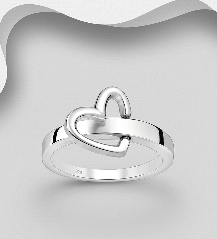 706-1661 - Wholesale 925 Sterling Silver Heart Ring