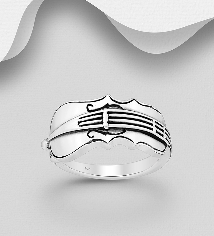 706-16889 - Wholesale 925 Sterling Silver Violin Ring