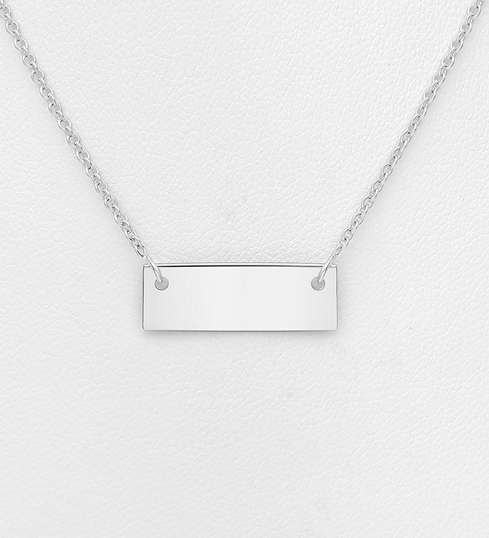 706-16927 - Wholesale 925 Sterling Silver Engravable Necklace