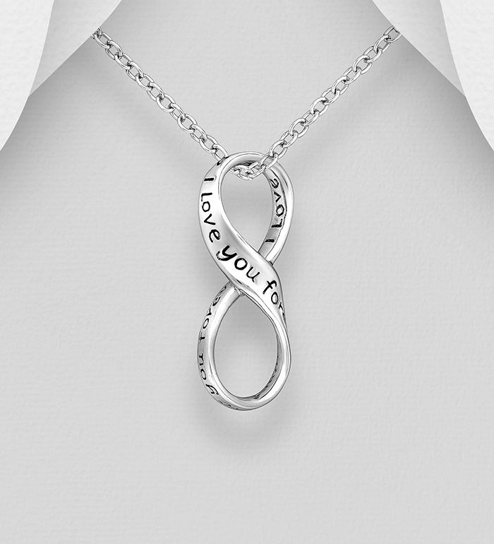706-17189 - Wholesale 925 Sterling Silver Infinity I love  you forever Pendant