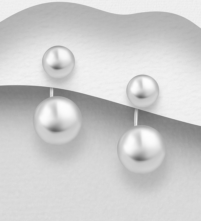 706-17242 - Wholesale 925 Sterling Silver Ball Push-Back Earrings