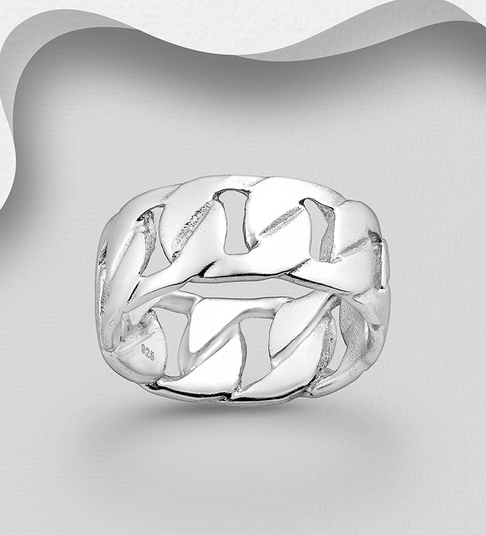706-175 - Wholesale 925 Sterling Silver Chain Link Ring