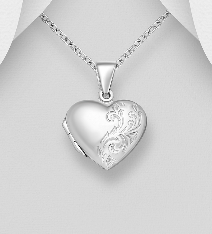 706-17826 - Wholesale 925 Sterling Silver Heart Locket Pendant