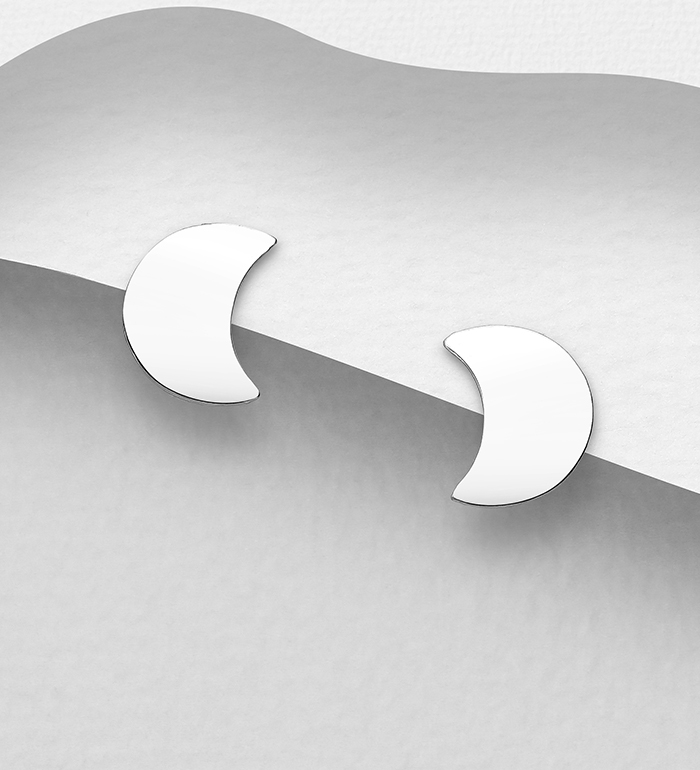 706-19414 - Wholesale 925 Sterling Silver Moon Earrings