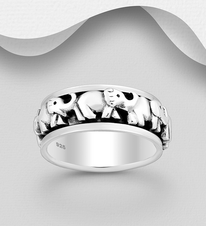 706-19824 - Wholesale 925 Sterling Silver Elephant Ring