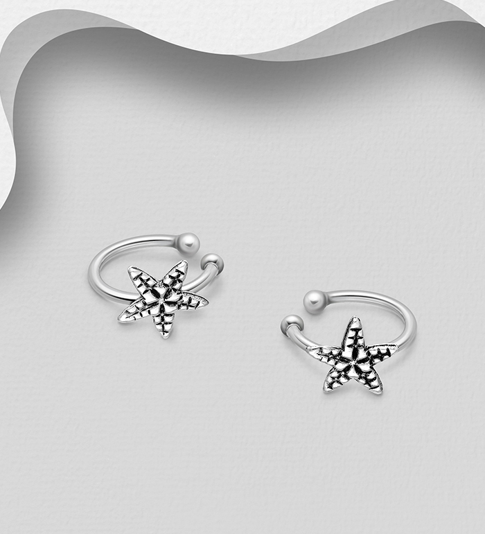 706-19983 - Wholesale 925 Sterling Silver Starfish Ear Cuffs