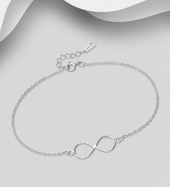 706-20025 - Wholesale 925 Sterling Silver Infinity Chain Bracelet