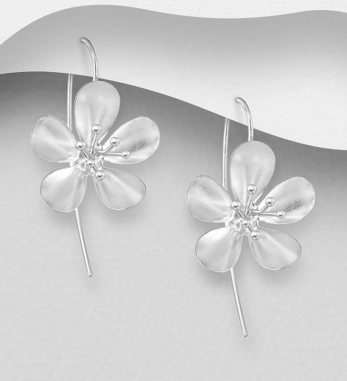 706-20149 - Wholesale 925 Sterling Silver Flower Hook Earrings