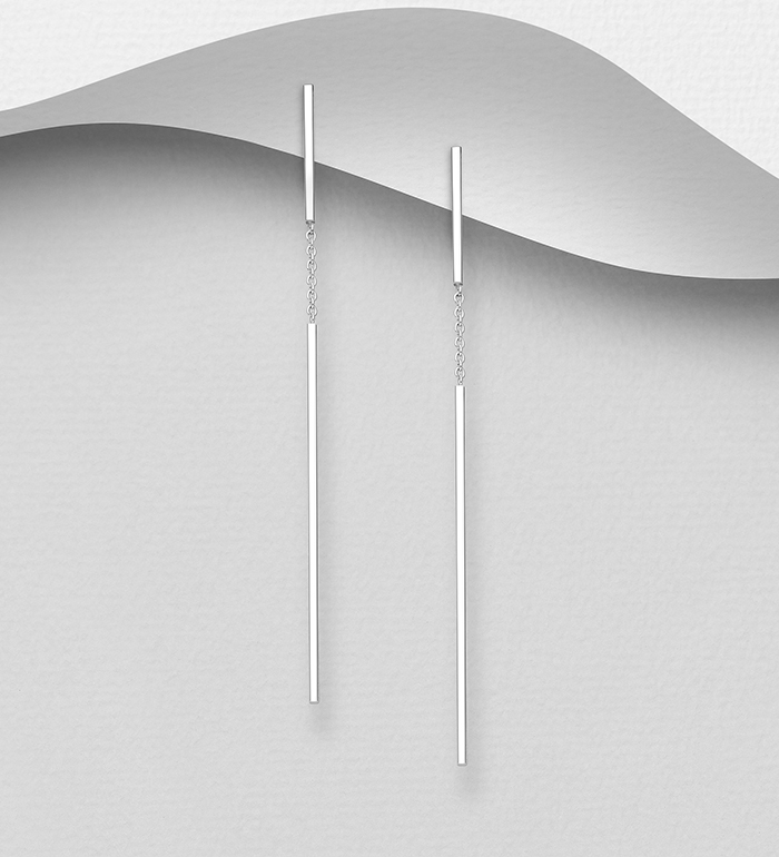 706-20528 - Wholesale 925 Sterling Silver Push-Back Bars Earrings