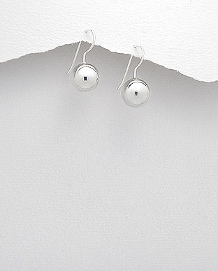 706-2062 - Wholesale 925 Sterling Silver Ball Hook Earrings