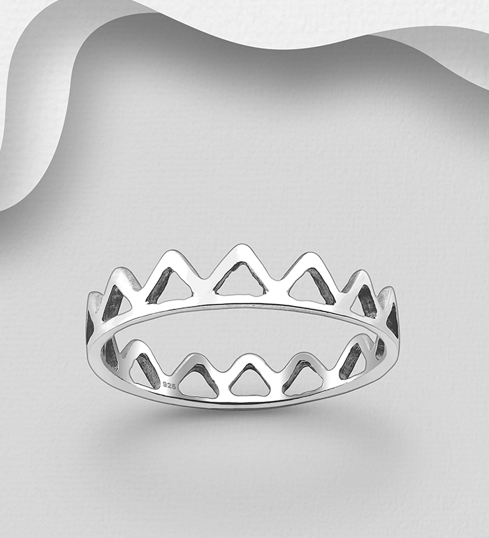 706-20689 - Wholesale 925 Sterling Silver open Triangles Ring