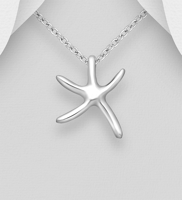 706-21078 - Wholesale 925 Sterling Silver Starfish Pendant