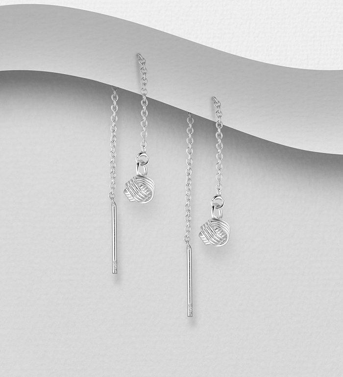 706-21197 - Wholesale 925 Sterling Silver Knot Threader Earrings
