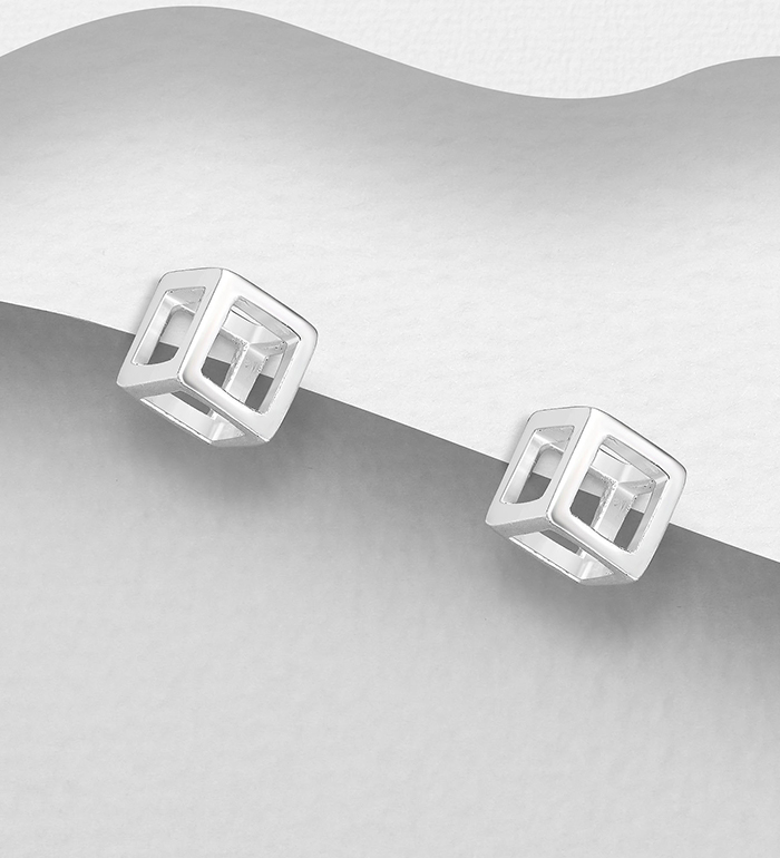 706-21241 - Wholesale 925 Sterling Silver Push-Back Box Earrings