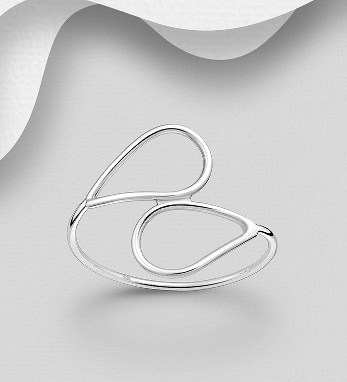 706-21334 - Wholesale 925 Sterling Silver Double Drop Ring