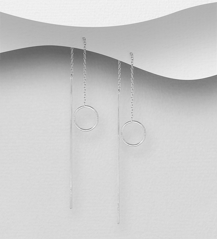 706-21336 - Wholesale 925 Sterling Silver Circle Threader Earrings