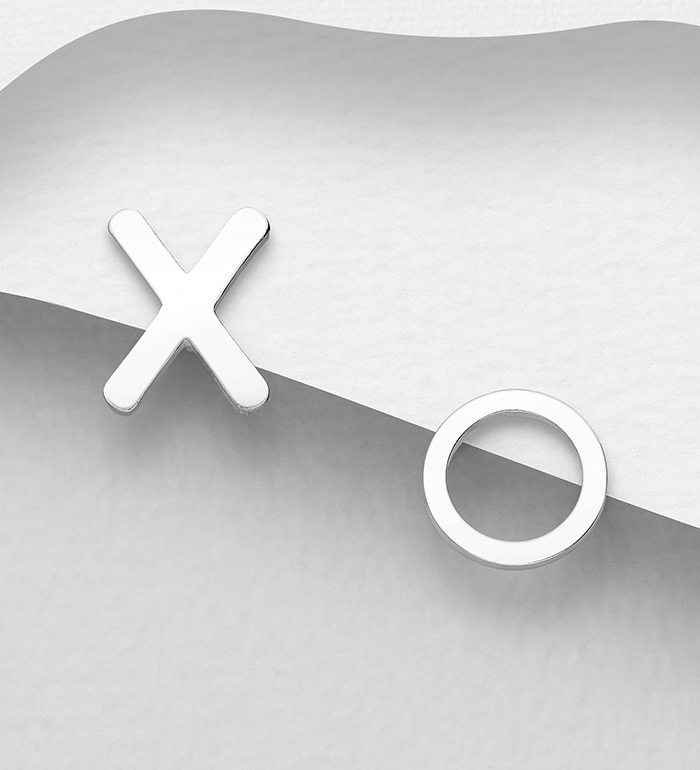706-21629 - Wholesale 925 Sterling Silver X O  Push-Back Earrings