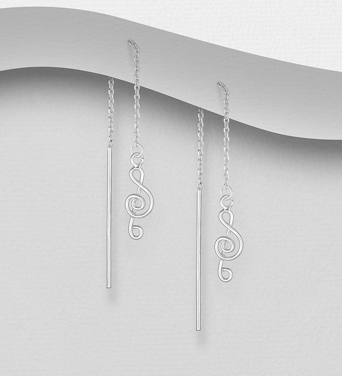 706-21722 - Wholesale 925 Sterling Silver Music notes Thread Earrings
