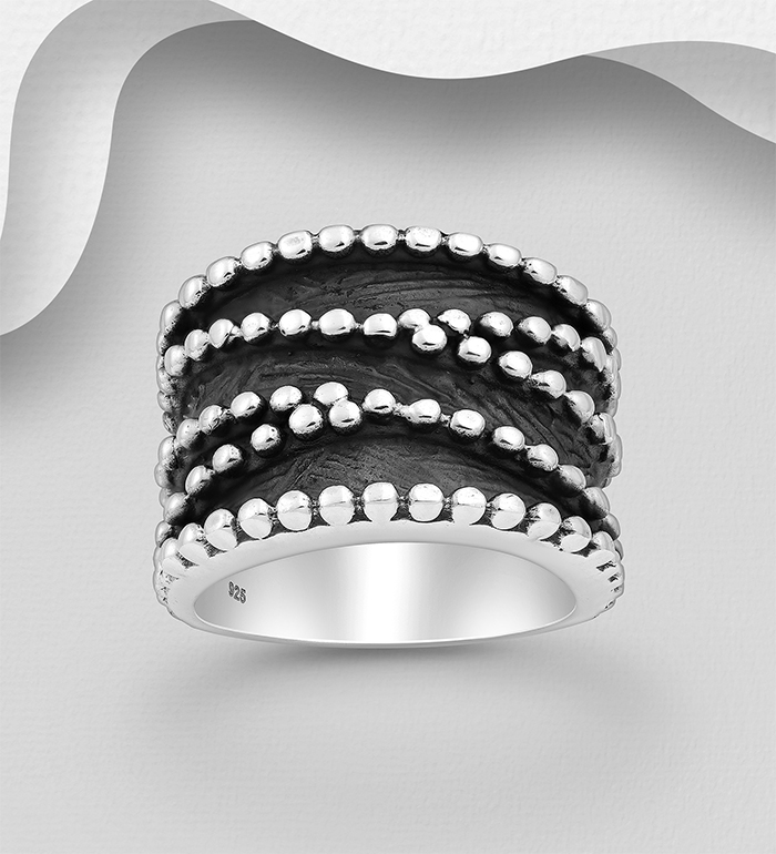 706-22282 - Wholesale 925 Sterling Silver Oxidized Ring