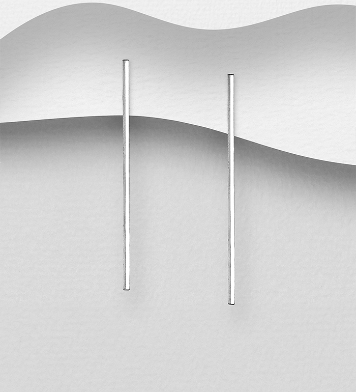 706-22407 - Wholesale 925 Sterling Silver Bar Push-Back Earrings