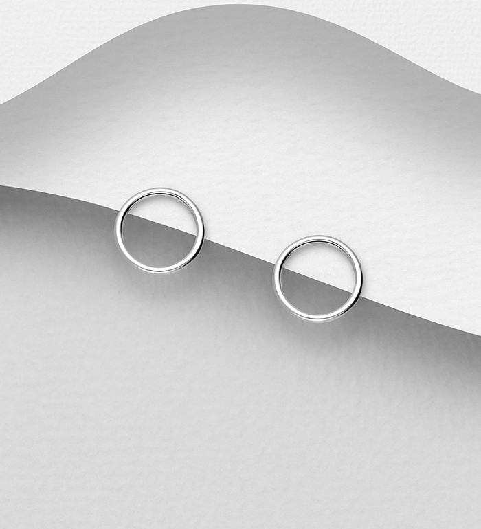 706-22443 - Wholesale 925 Sterling Silver  Push-Back Circle Earrings