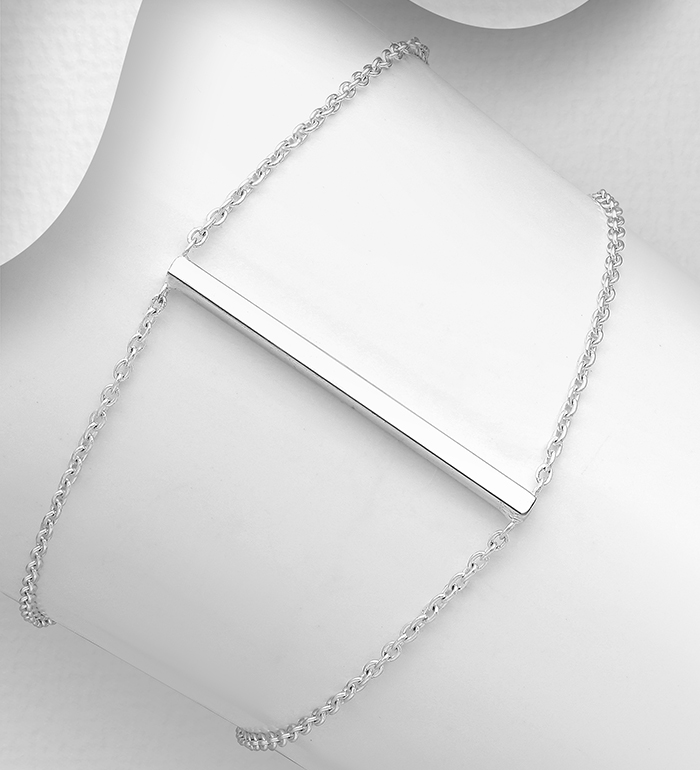 706-22479 - Wholesale 925 Sterling Silver Bar Bracelet