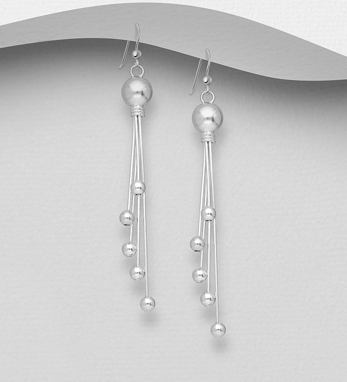 706-22494 - Wholesale 925 Sterling Silver Ball Hook Earrings