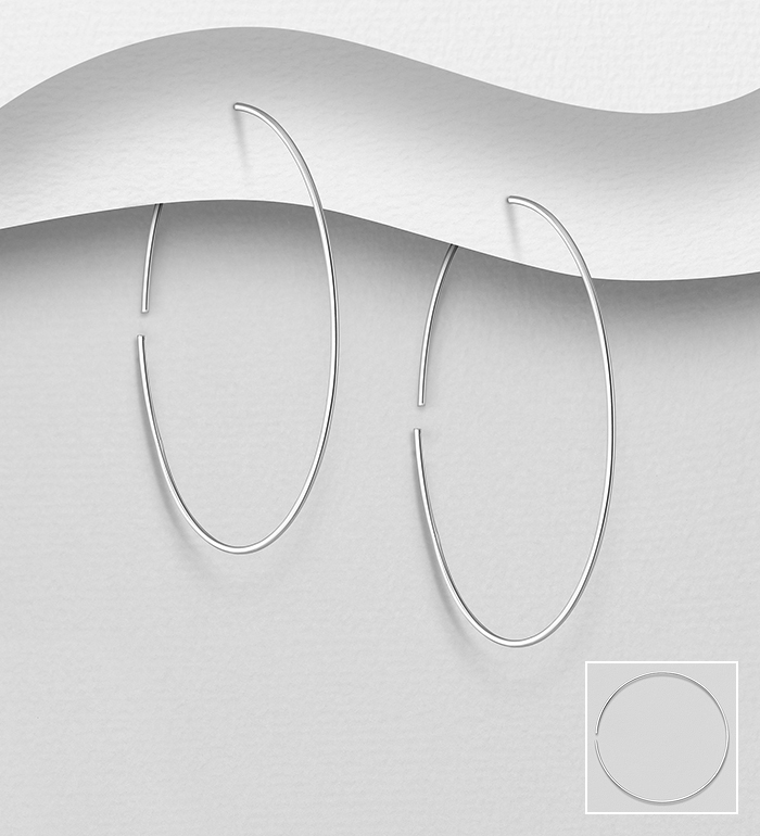 706-22802 - Wholesale 925 Sterling Silver Circle Hoop Earrings