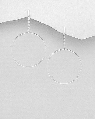 706-22870 - Wholesale 925 Sterling Silver Circle Earrings