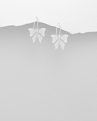706-23046 - Wholesale 925 Sterling Silver Butterfly Hook Earrings