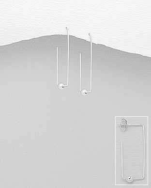 706-23065 - Wholesale 925 Sterling Silver Ball Push-Back Earrings